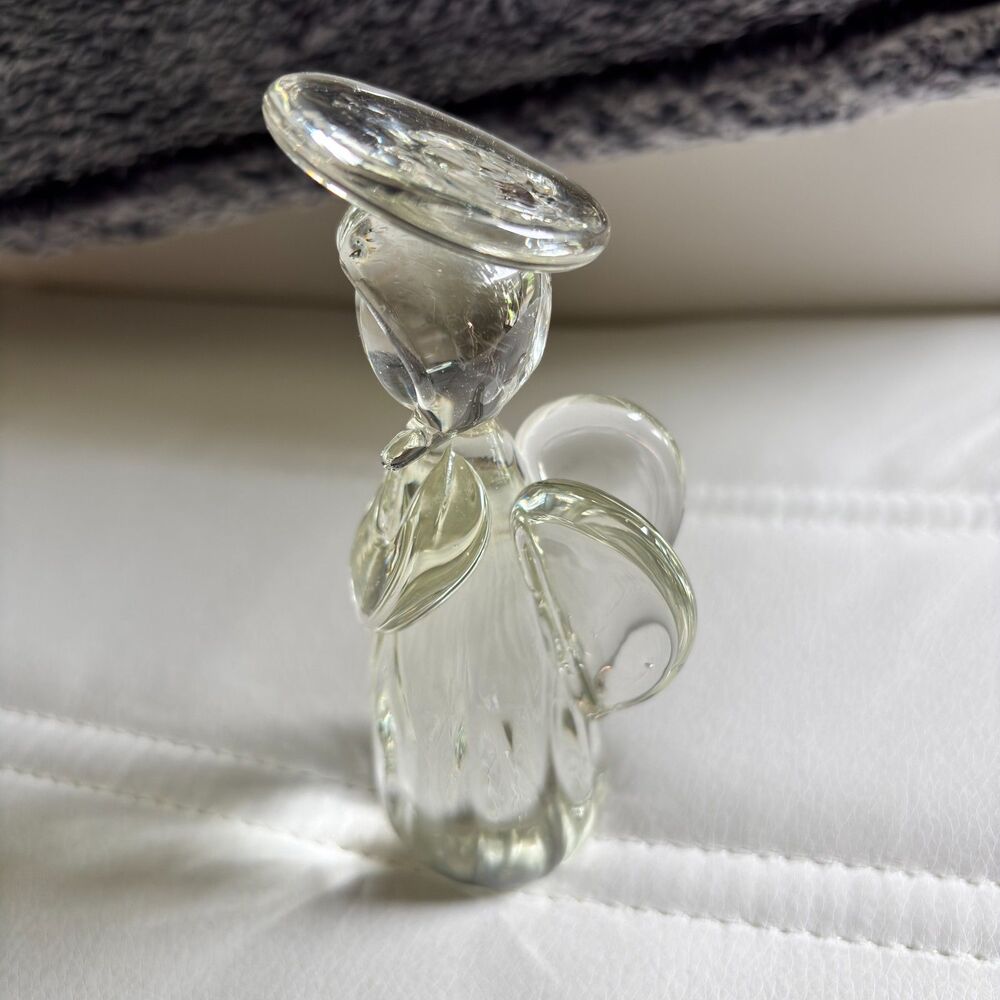 Centurion Collection 5.5" Heavyweight Clear Glass Angel Wings & Halo Paperweight - Picture 4 of 8